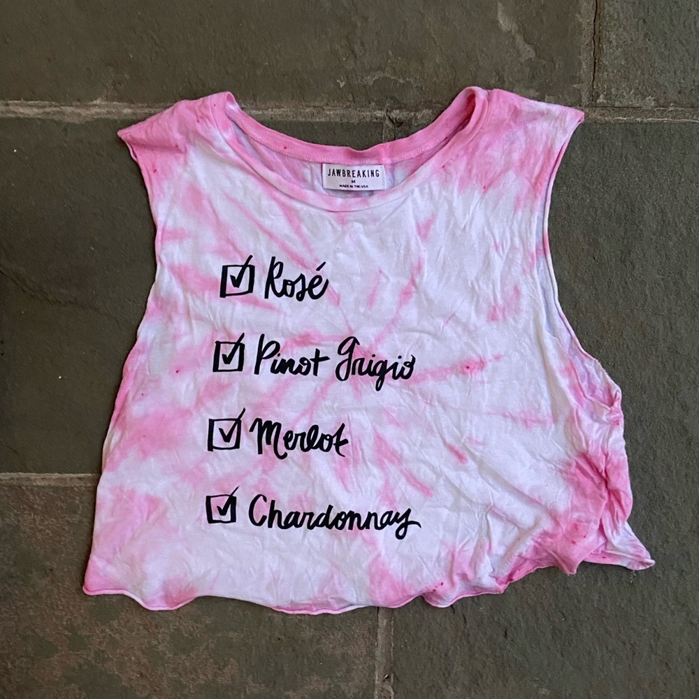 Pink rose it dye drop top